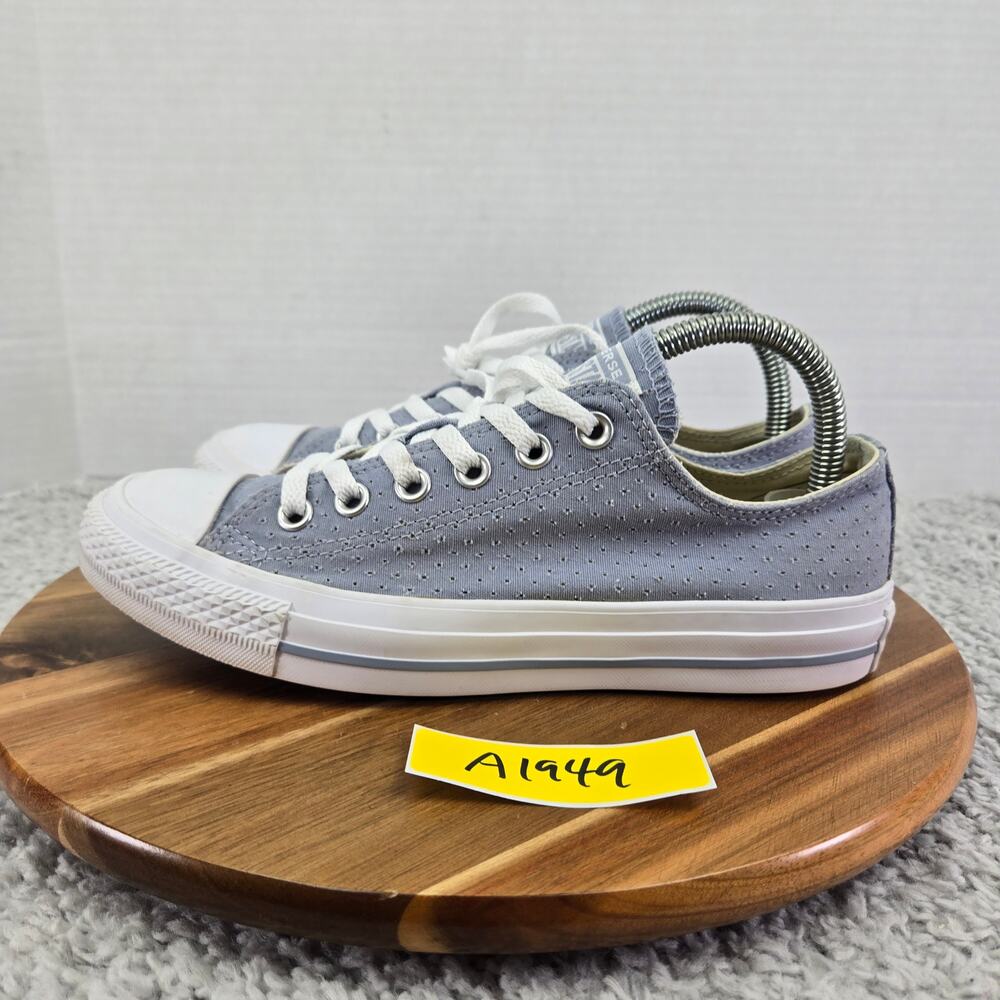 Converse Womens 8 CTAS All Star Ox Low Blue Perforated Casual Y2K Daily Sneaker